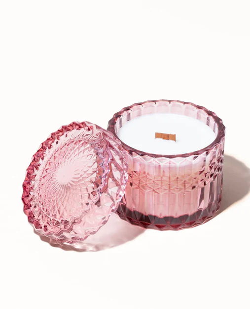 Love Potion Soy Wax Candle - Translucent Crystal Vessel with Lid