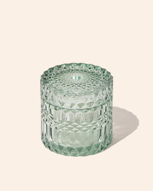 Aegean Islands Soy Wax Candle - Translucent Crystal Vessel with Lid