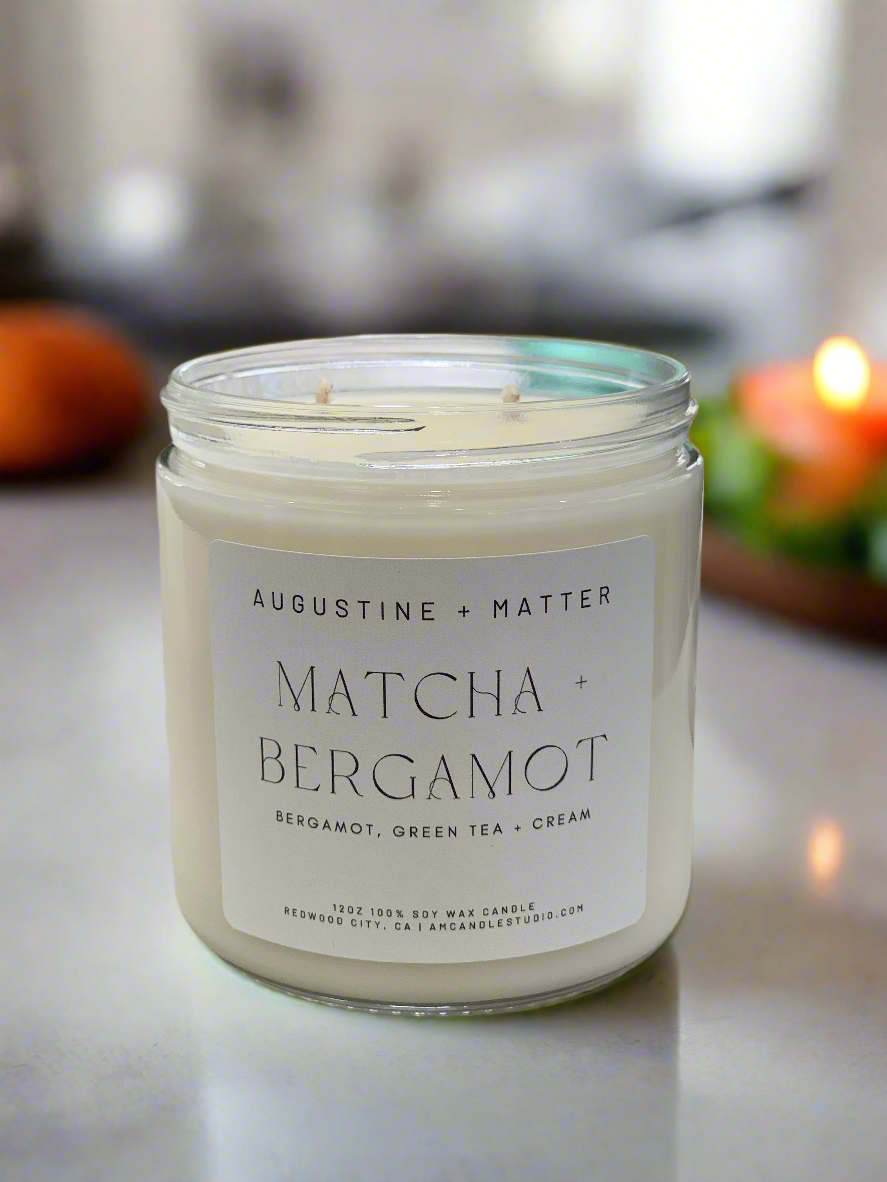 Matcha + Bergamot - 12oz Soy Candle