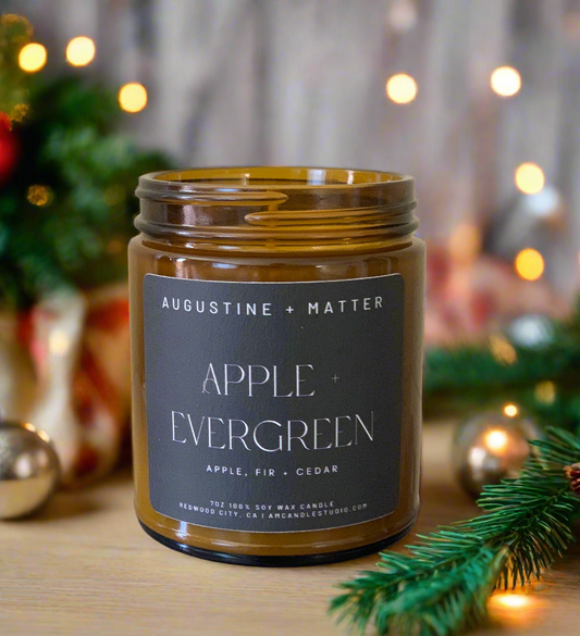 Apple + Evergreen - 7oz Soy Candle